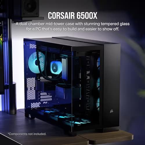 Corsair 6500X ATX Mid Tower Black Tempered Glass Side Panel image