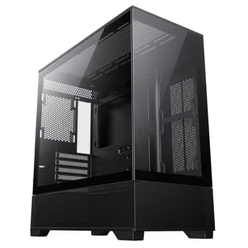 GameMax Vista M Micro ATX Mini Tower Black with Tempered Glass Side Panel and USB 3.2 Gen 1 Type-A, USB 2.0 Type-A Front Panel image