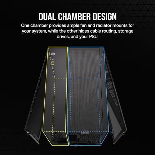 Corsair 2500X Micro ATX Mini Tower Black Tempered Glass Side Panel, USB 3.2 Gen 2 Type-C, USB 3.2 Gen 1 Type-A image