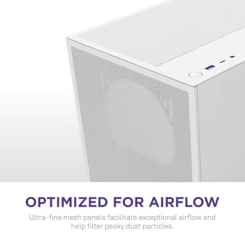 NZXT H5 Flow (2024) ATX Mid Tower White with Tempered Glass Side Panel and USB 3.2 Gen 2x2 Type-C USB 3.2 Gen 1 Type-A image