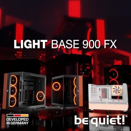 be quiet! Light Base 900 FX ATX Full Tower Black Tempered Glass Side Panel, USB 3.2 Gen 2 Type-C, USB 3.2 Gen 1 Type-A image