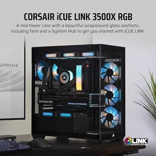 Corsair iCUE LINK 3500X RGB ATX Mid Tower Black Tempered Glass image