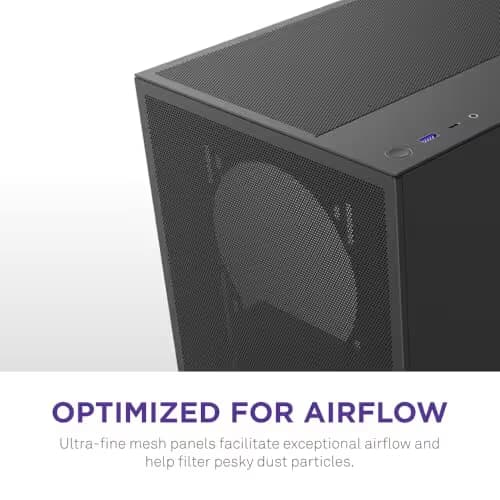 NZXT H5 Flow (2024) ATX Mid Tower Black with Tempered Glass Side Panel and USB 3.2 Gen 2x2 Type-C, USB 3.2 Gen 1 Type-A image