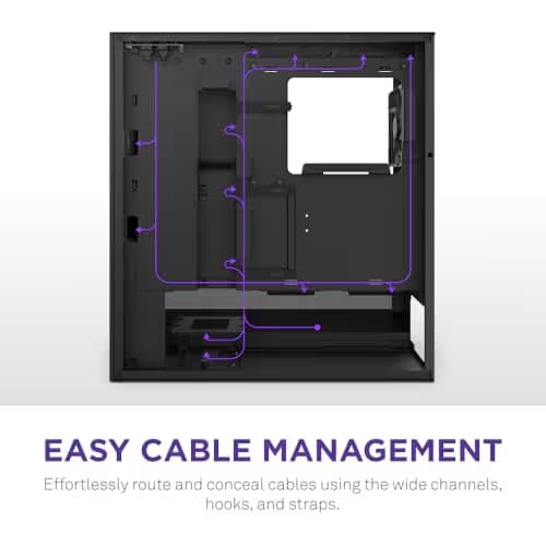 NZXT H5 Flow (2024) ATX Mid Tower Black with Tempered Glass Side Panel and USB 3.2 Gen 2x2 Type-C, USB 3.2 Gen 1 Type-A image