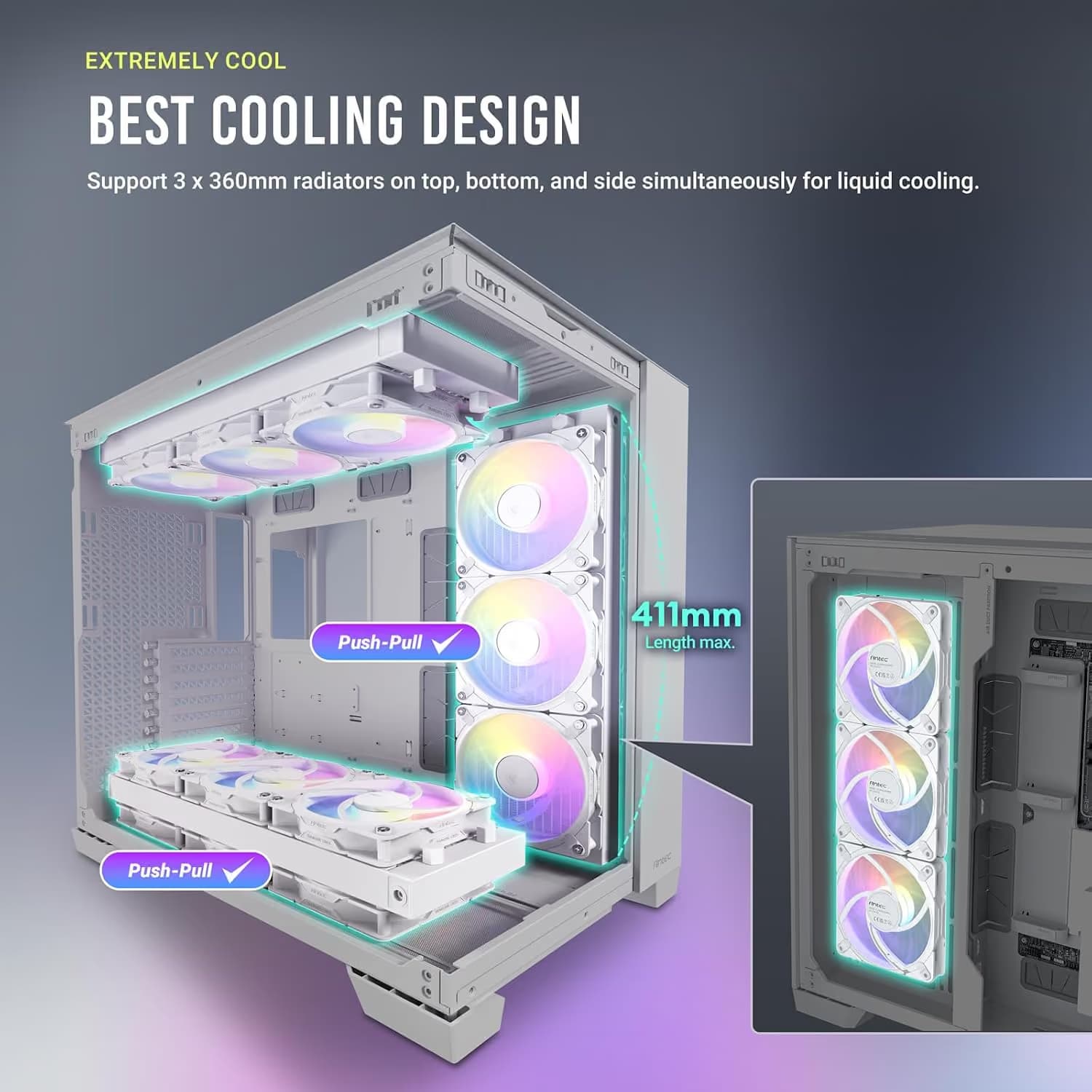 Antec C8 E-ATX Full Tower White with Tempered Glass Side Panel image