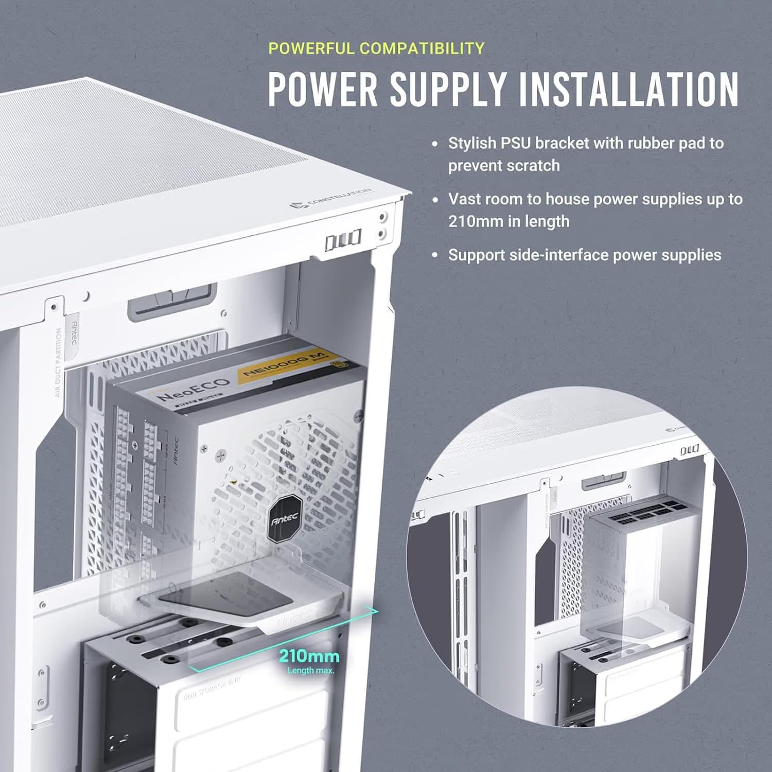 Antec C8 E-ATX Full Tower White with Tempered Glass Side Panel image