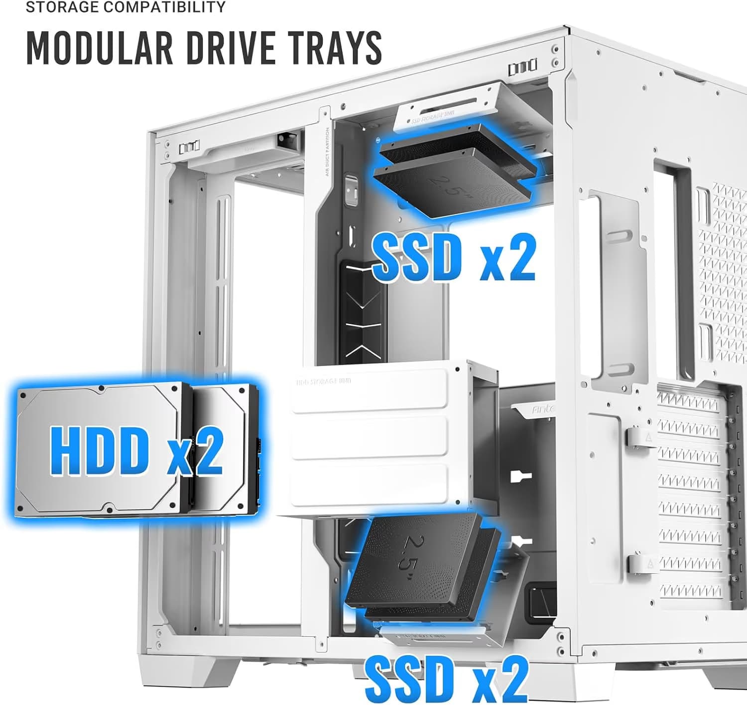 Antec C8 E-ATX Full Tower White with Tempered Glass Side Panel image