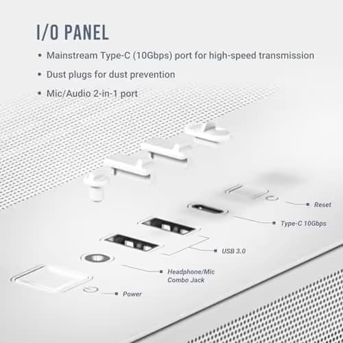 Antec C8 ATX Full Tower White with Tempered Glass Side Panel and USB 3.2 Gen 2 Type-C, USB 3.2 Gen 1 Type-A image