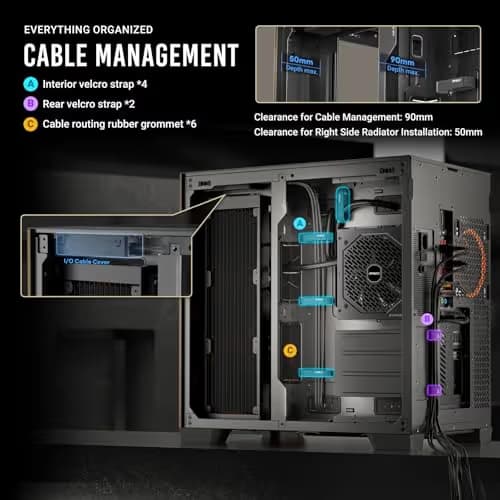 Antec C8 Wood ATX Full Tower Black / Brown with Tempered Glass Side Panel and USB 3.2 Gen 2 Type-C USB 3.2 Gen 1 Type-A image