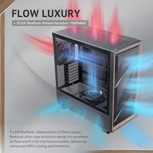 Antec FLUX ATX Mid Tower Black / Brown Tempered Glass Side Panel image