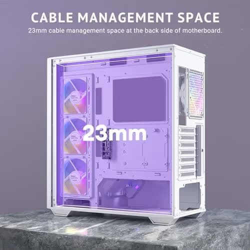 Antec C3 ARGB ATX Mid Tower White Tempered Glass Side Panel image