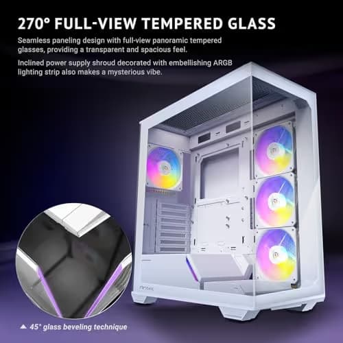 Antec C3 ARGB ATX Mid Tower White Tempered Glass Side Panel image