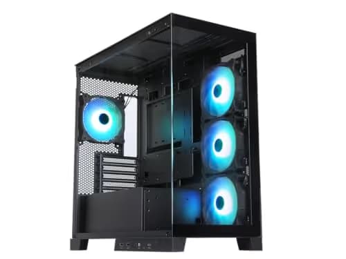 SAMA AR01-RGB Micro ATX Mini Tower Black with Tempered Glass Side Panel and USB 3.2 Gen 2 Type-C USB 3.2 Gen 1 Type-A image
