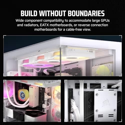 Corsair 3500X ATX Mid Tower White Tempered Glass Side Panel, USB 3.2 Gen 2 Type-C                                                    USB 3.2 Gen 1 Type-A image