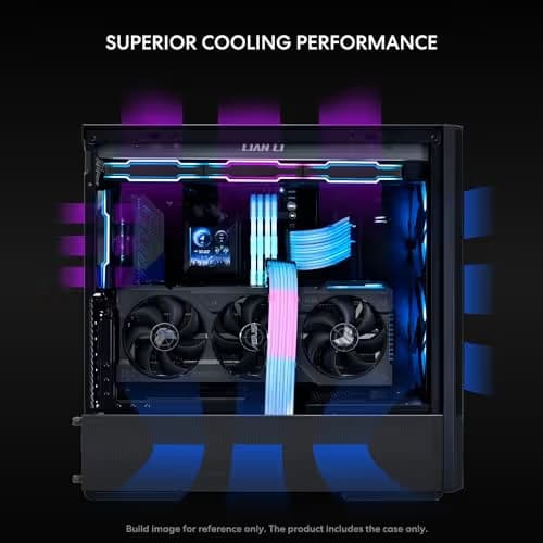 Lian Li Lancool 207 ATX Mid Tower Black with Tempered Glass Side Panel and USB 3.2 Gen 2 Type-C, USB 3.2 Gen 1 Type-A image