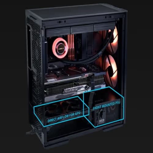 Lian Li Lancool 207 ATX Mid Tower Black with Tempered Glass Side Panel and USB 3.2 Gen 2 Type-C, USB 3.2 Gen 1 Type-A image