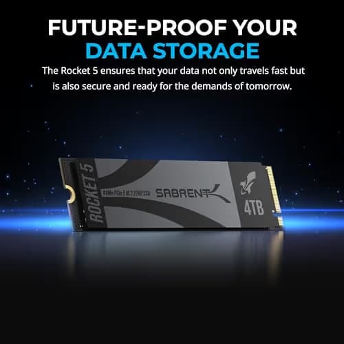 Sabrent Rocket 5 4TB M.2-2280 SSD PCIe 5.0 X4 NVMe image