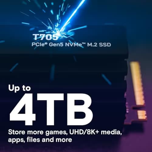 Crucial T705 W/Heatsink 2TB SSD M.2-2280 PCIe 5.0 X4 NVMe image