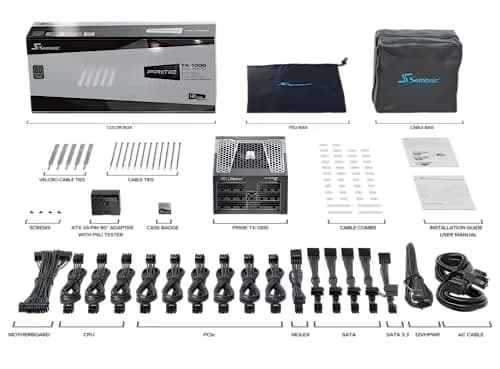 SeaSonic PRIME TX-1300 Black / Silver ATX 3.0 1300W Fully Modular 80+ Titanium Certified image