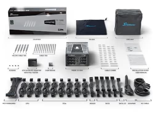 SeaSonic PRIME TX-1300 Black / Silver ATX 3.0 1300W Fully Modular 80+ Titanium Certified image