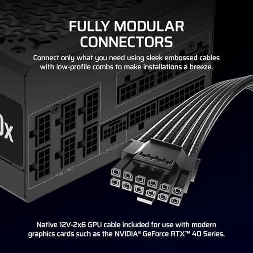 Corsair RM1000x (2024) Black ATX 1000W Fully Modular image