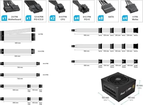 Rosewill CMG850G5 850W Fully Modular 80+ Gold Certified ATX image