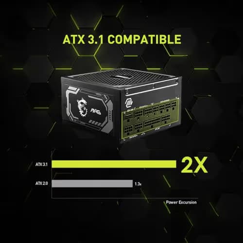 MSI MAG A1000GL PCIE5 Black 1000W Fully Modular 80+ Gold Certified image