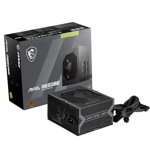 MSI MAG A650BE Black ATX 650W Semi-Modular 80+ Bronze Certified image