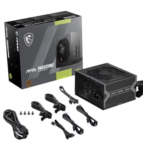 MSI MAG A650BE Black ATX 650W Semi-Modular 80+ Bronze Certified image