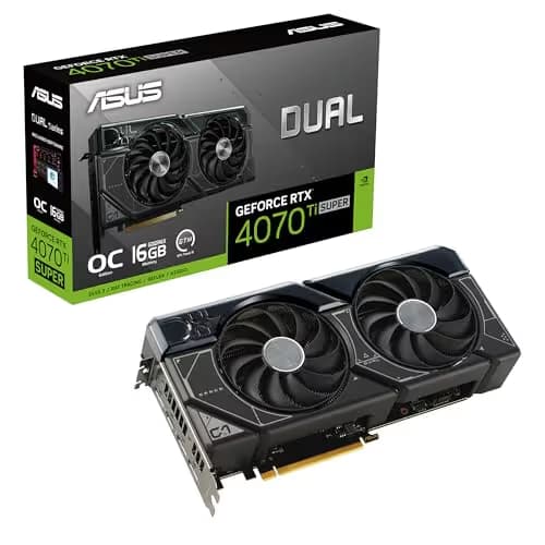 Asus GeForce RTX 4070 Ti SUPER DUAL OC 16GB GDDR6X Black image