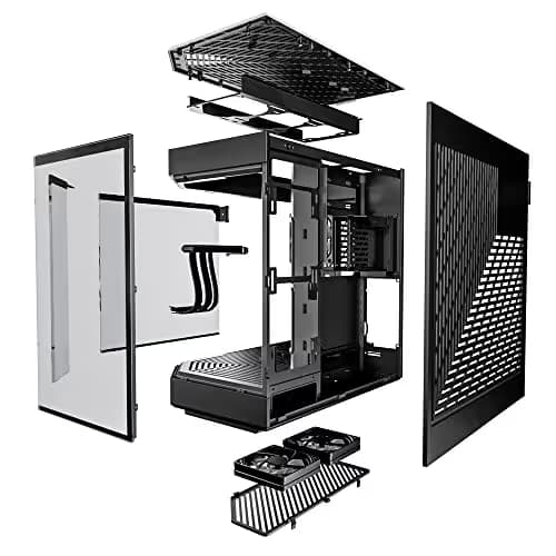 HYTE Y60 Modern Aesthetic Dual Chamber Panoramic Tempered Glass Mid-Tower ATX Computer Gaming Case with PCIe 4.0 Riser Cable Included, Black image