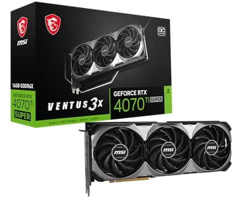 MSI GeForce RTX 4070 Ti SUPER VENTUS 3X 16GB GDDR6X Silver / Black main image