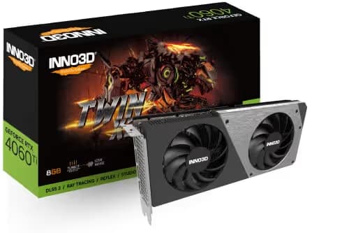 Inno3D Twin X2 GeForce RTX 4060 Ti 8GB GDDR6 Black / Gray image