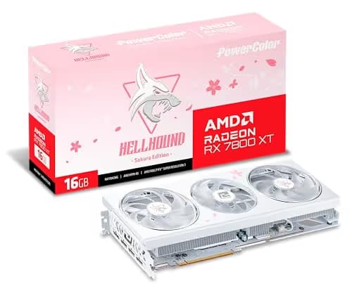 PowerColor Hellhound Sakura OC Radeon RX 7800 XT 16GB GDDR6 White / Pink image
