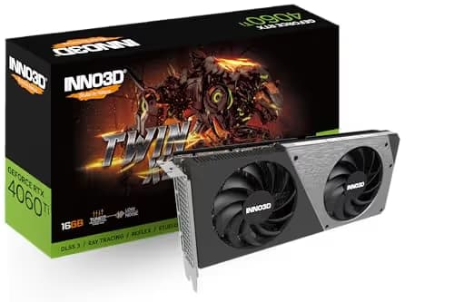 Inno3D Twin X2 GeForce RTX 4060 Ti 16GB GDDR6 Black / Silver main image