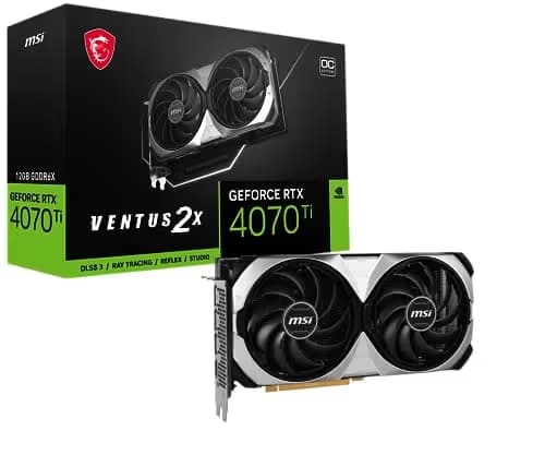 MSI VENTUS 2X OC GeForce RTX 4070 Ti 12GB GDDR6X Silver / Black main image