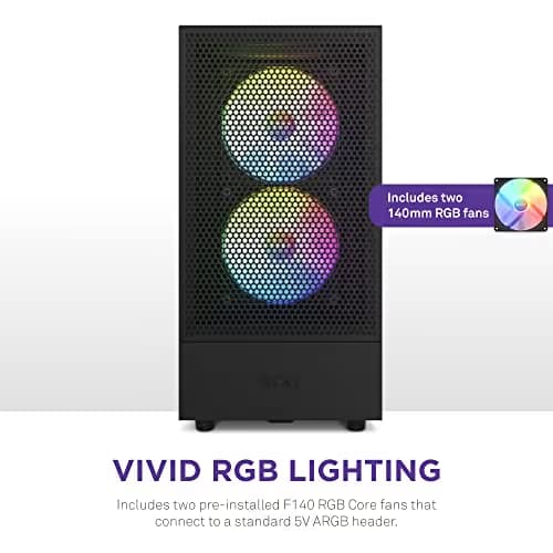 NZXT H5 Flow RGB ATX Mid Tower Black Tempered Glass Side Panel image