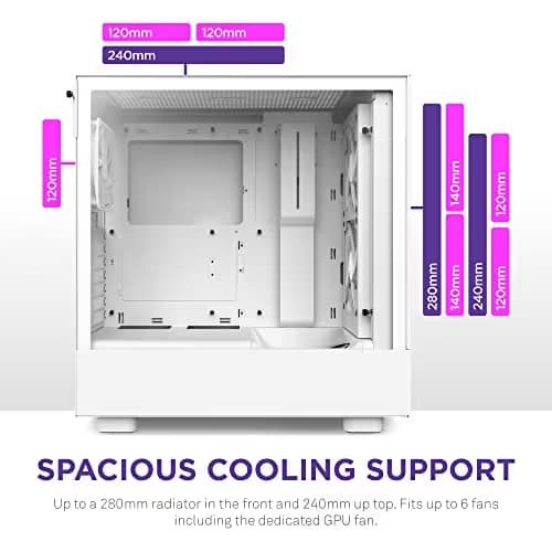 NZXT H5 Flow RGB (2023) ATX Mid Tower White Tempered Glass image