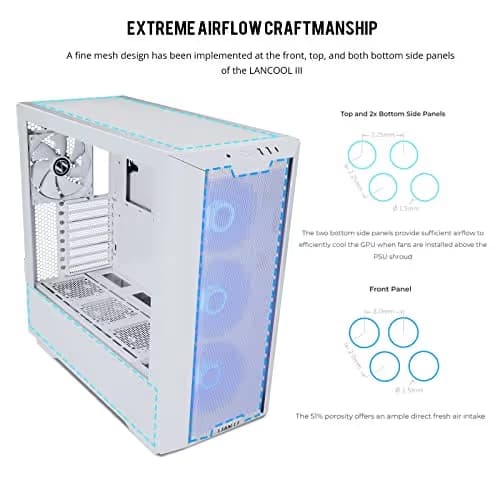 Lian Li LANCOOL III RGB ATX Mid Tower White Tempered Glass Side Panel image