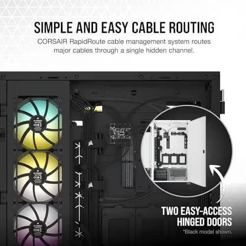 Corsair 7000D AIRFLOW ATX Full Tower White / Black Tempered Glass USB 3.2 Gen 2 Type-C USB 3.2 Gen 1 Type-A image