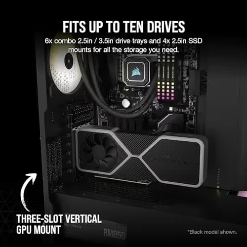 Corsair 7000D AIRFLOW ATX Full Tower White / Black Tempered Glass USB 3.2 Gen 2 Type-C USB 3.2 Gen 1 Type-A image