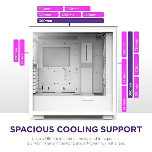 NZXT H7 Flow RGB (2023) ATX Mid Tower White Tempered Glass image