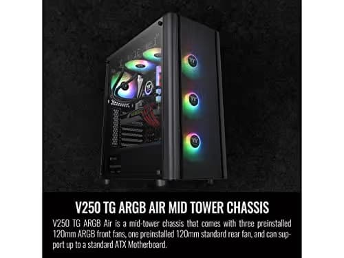 Thermaltake V250 ATX Mid Tower Black Tempered Glass ARGB Air image