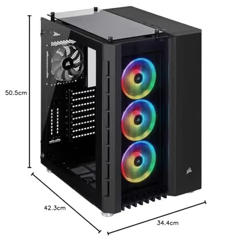 Corsair Crystal Series 680X RGB ATX Mid Tower Black Tempered Glass Side Panel, USB 3.2 Gen 2 Type-C, USB 3.2 Gen 1 Type-A image