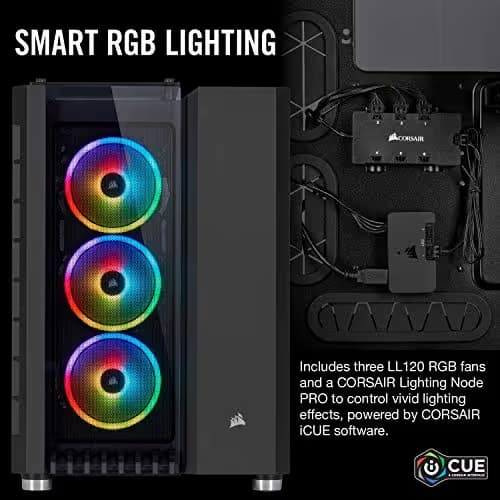 Corsair Crystal Series 680X RGB ATX Mid Tower Black Tempered Glass Side Panel, USB 3.2 Gen 2 Type-C, USB 3.2 Gen 1 Type-A image