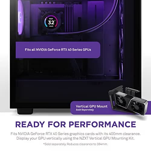 NZXT H7 Flow RGB (2023) ATX Mid Tower Black Tempered Glass Side Panel, USB 3.2 Gen 2x2 Type-C, USB 3.2 Gen 1 Type-A image