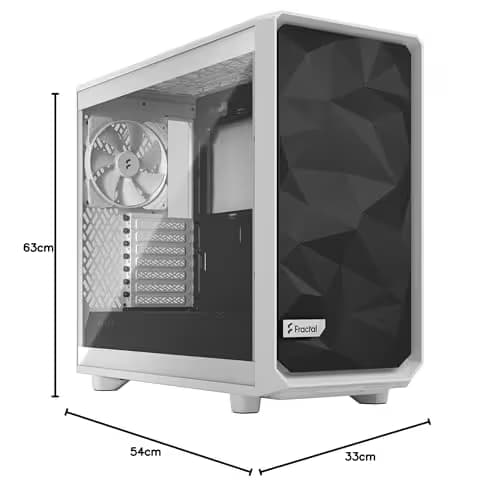 Fractal Design Meshify 2 Lite ATX Mid Tower White / Black with Tempered Glass Side Panel and USB 3.2 Gen 1 Type-A Front Panel image