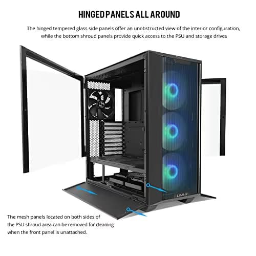 Lian Li LANCOOL III ATX Mid Tower Black RGB Tempered Glass Side Panel image
