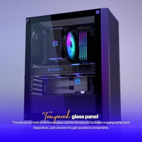 ENDORFY Ventum 200 Air ATX Mid Tower Black with Tempered Glass Side Panel and USB 3.2 Gen 1 Type-A image