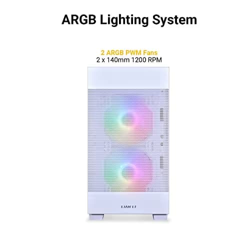 Lian Li LANCOOL 205M Micro ATX Mini Tower White Tempered Glass MESH image